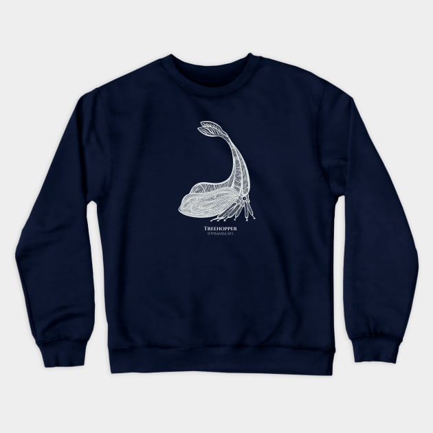 Treehopper Y-Horned - insect with Common and Latin Names Crewneck Sweatshirt by Green Paladin